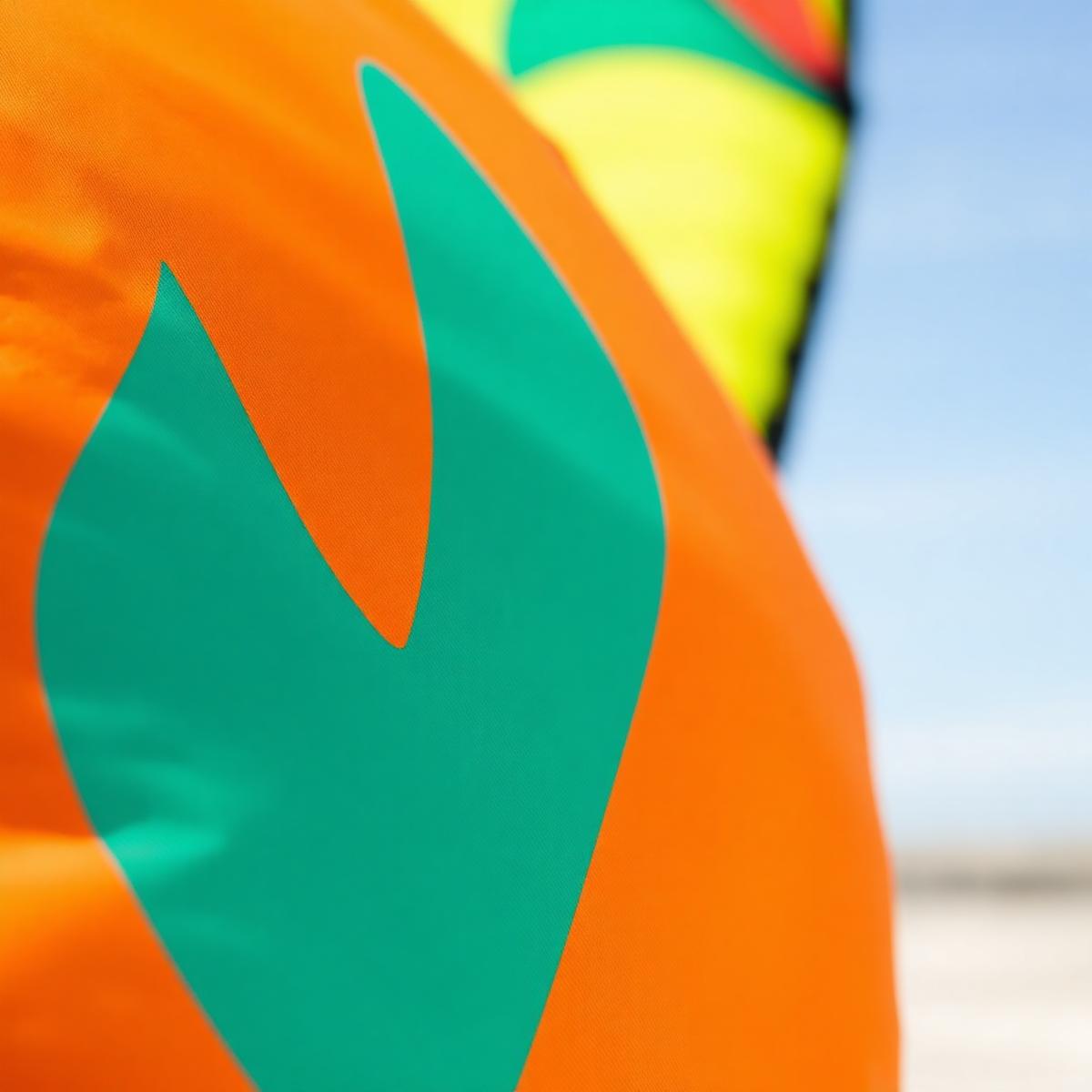 Vibrant ripstop nylon kite fabric detail